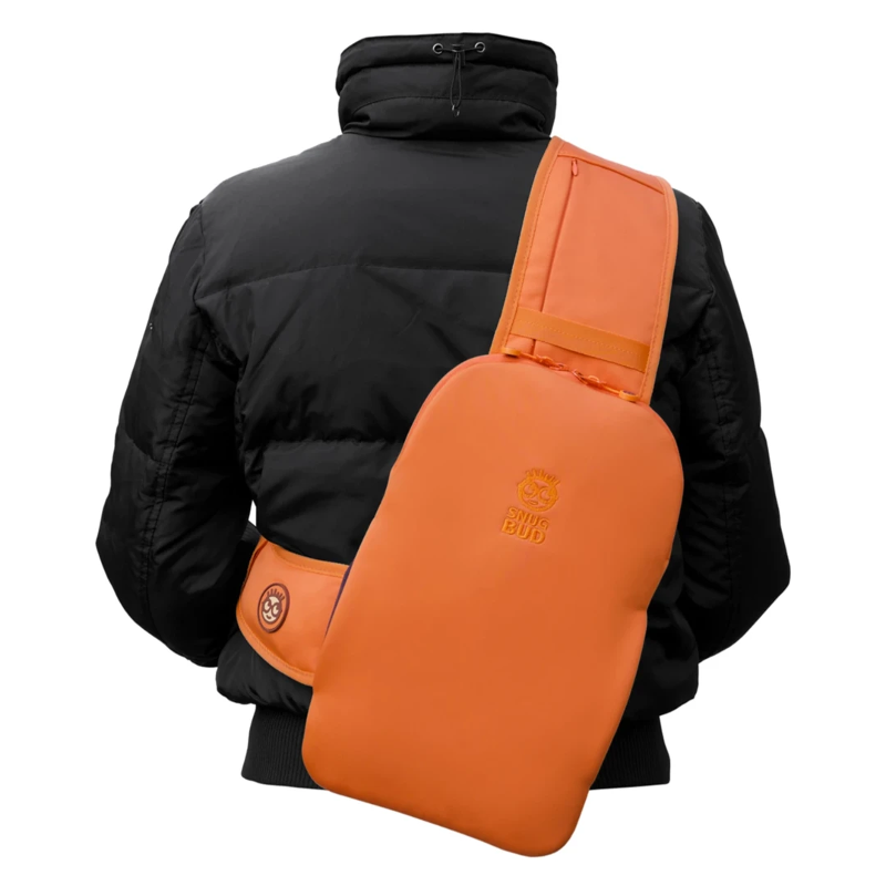 Snugbud Classic oranje/blauwe rugzak met warmte kruik