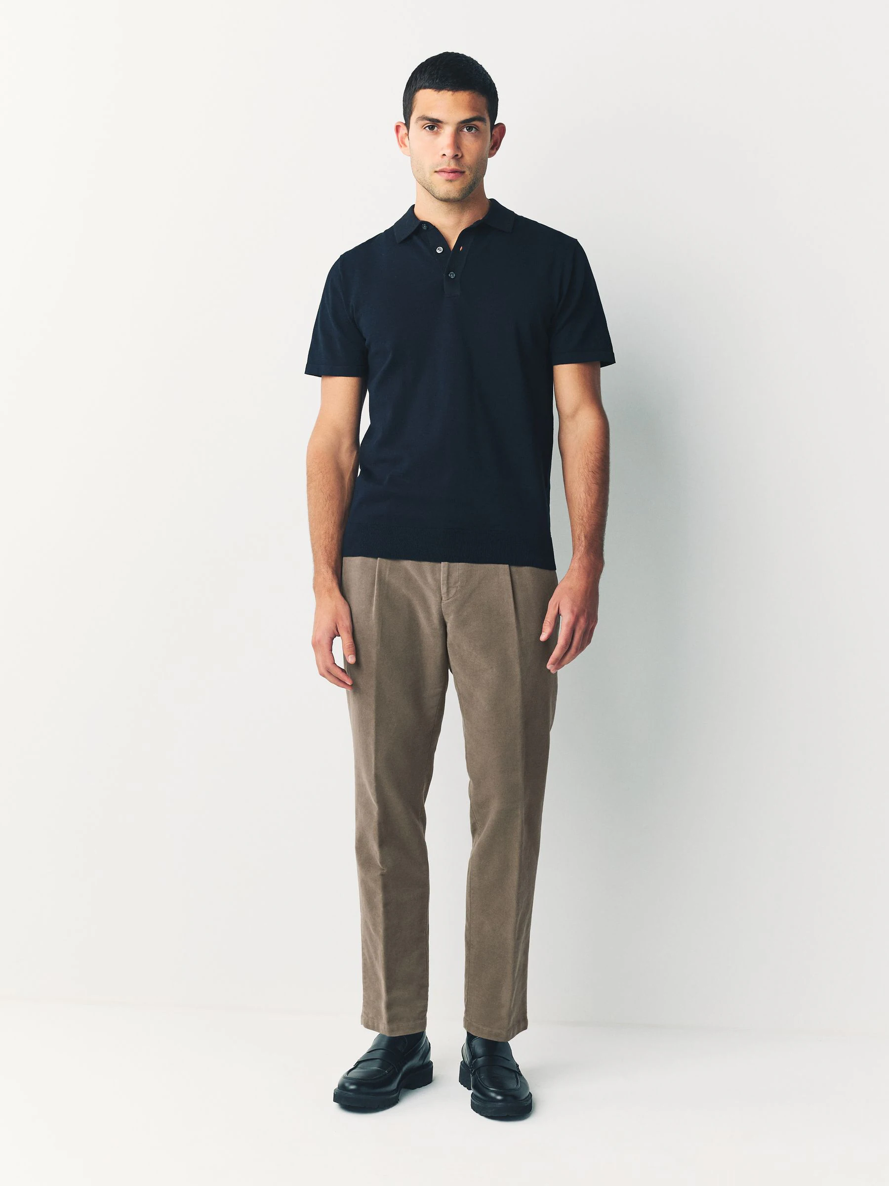 Paddenstoelbruin - Regular Fit Smart Signature Emmetex Moleskin Italian Fabric Chino Trousers