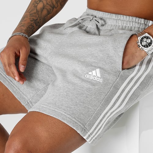 Short Jogging A Bandes IC9437 Gris Chiné