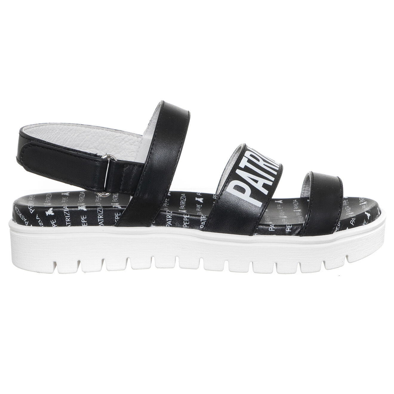 Patrizia Pepe Sandales en Cuir Vimala noir/blanc