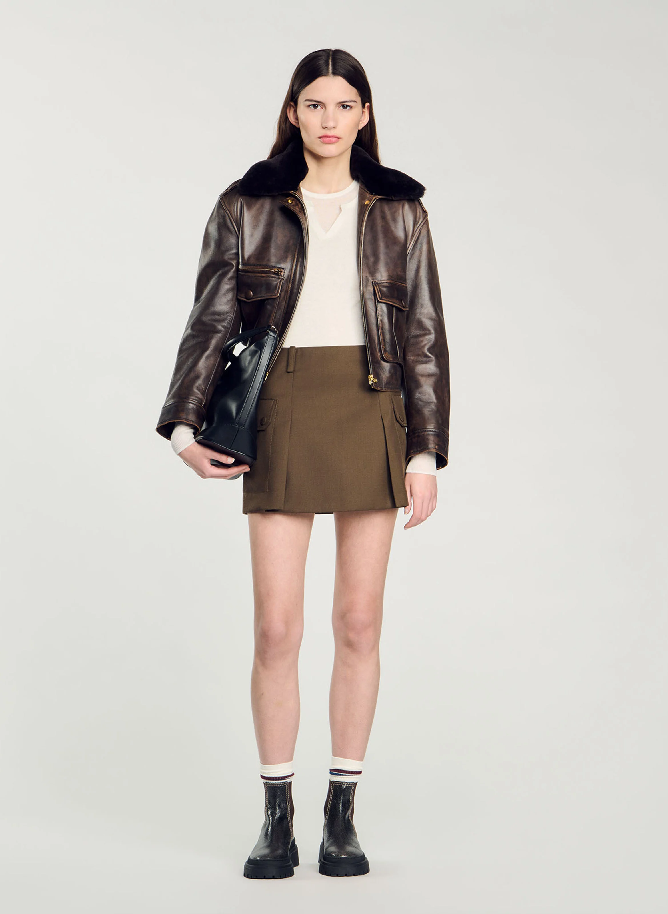 Pull col rond 2 en 1 en laine | Blanc