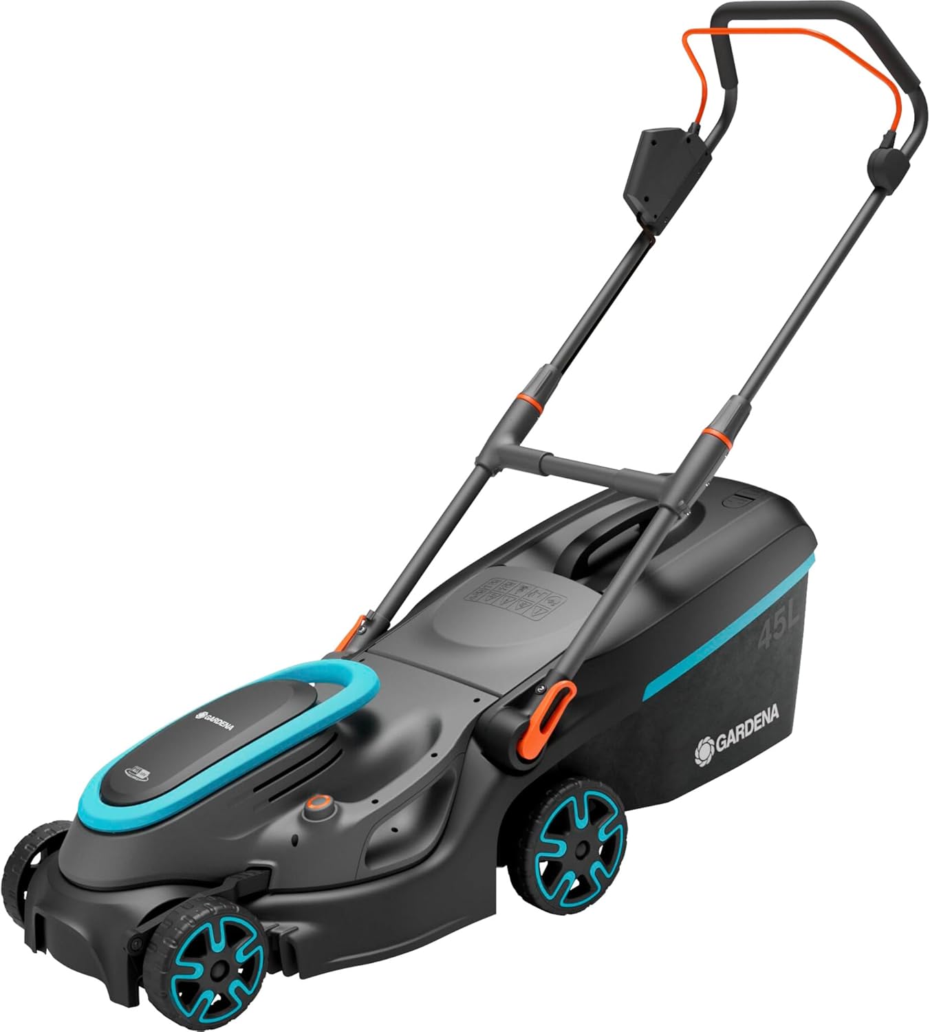 Gardena Akku-Rasenmäher PowerMax 37/36V P4A ohne Akku: 37 cm Schnittbreite, 45 l Fangvolumen, zentrale Schnitthöhenverstellung, bürstenloser PowerPlus Motor mit Eco-Modus (14638-55)
