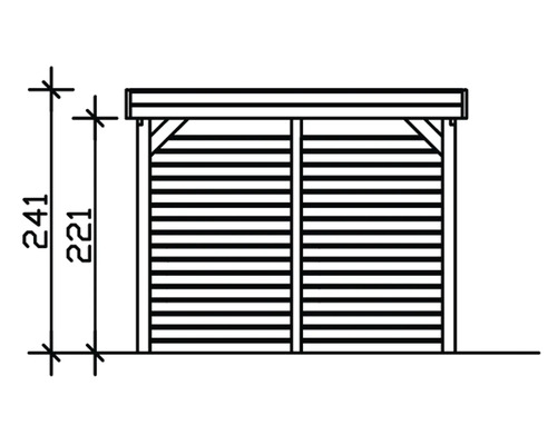 SKAN HOLZ Friesland enkele carport inclusief berging, 314x708 cm, dompelgeïmpregneerd