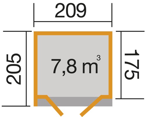 Weka Design House 262 A tuinhuis inclusief vloer, 213 x 216 cm, antraciet