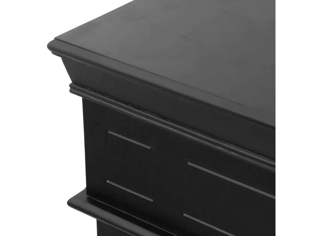 Cheminée bioéthanol Cheminée bio au sol Cambridge en bois noir 110x37xh.102 cm
