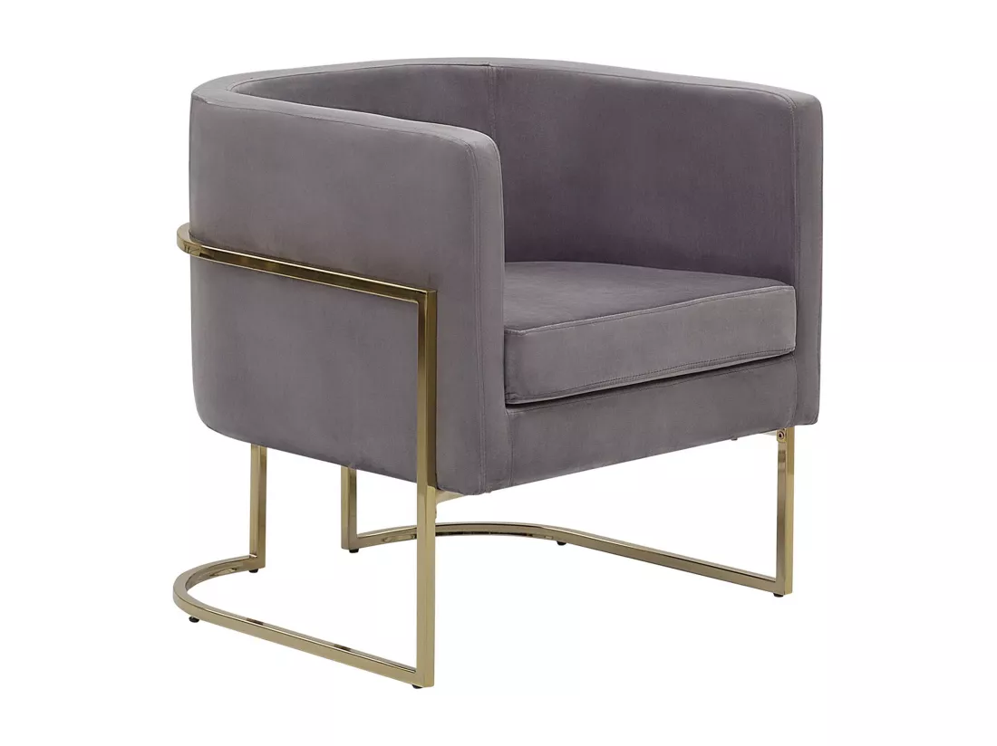 Fauteuil SIRKKA Velours Gris