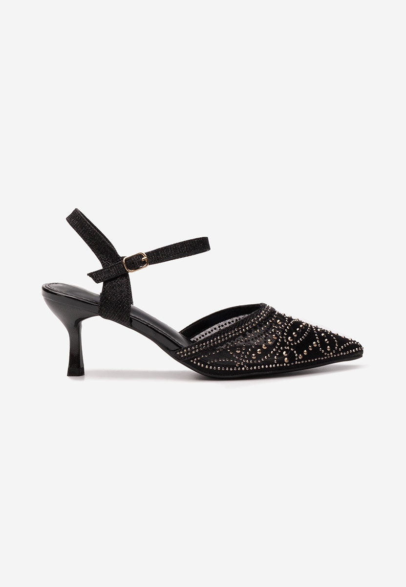 Chaussures à talon fin noirs Ekatherina
