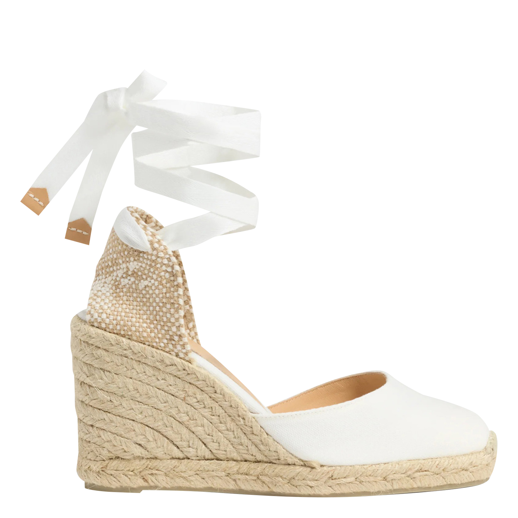 CARINA - Espadrilles compensées en coton | Blanc