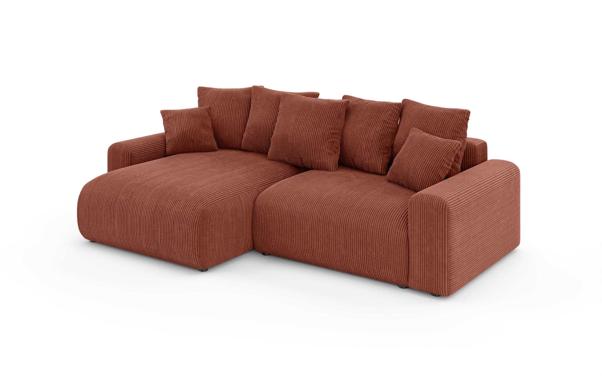 Home affaire Ecksofa »LAKESIDE klein mit Bettfunktion und Bettkasten, B/T/H 235/142/84 cm« L-Form, Recamiere beidseitig montierbar, mit Wellenunterfederung
