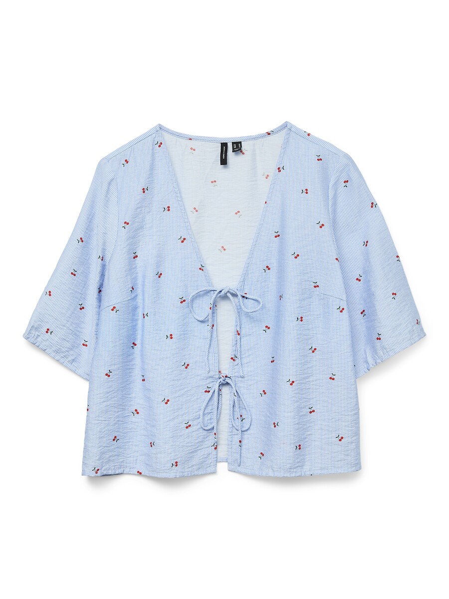 VERO MODA<br>Blusa estampada com laços de fita na frente