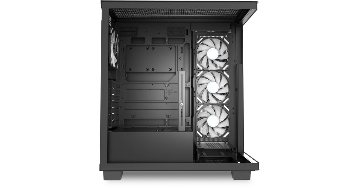 SharkoonELITE SHARK CA500 midi tower behuizing  (Zwart | 2x USB-A | 1x USB-C | RGB | Tempered Glass)