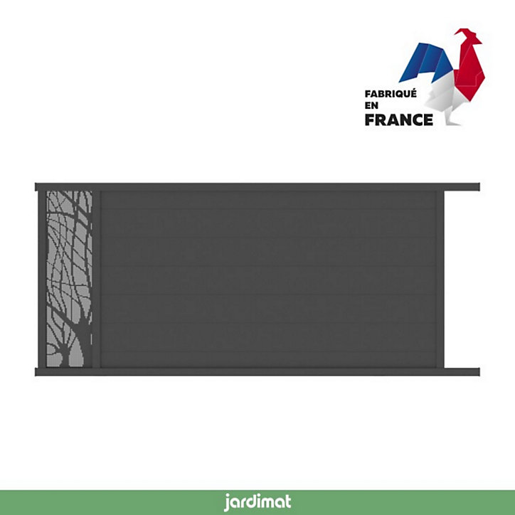 Portail Jardimat coulissant motorisé aluminium Frejus noir - 400 x h.170 cm