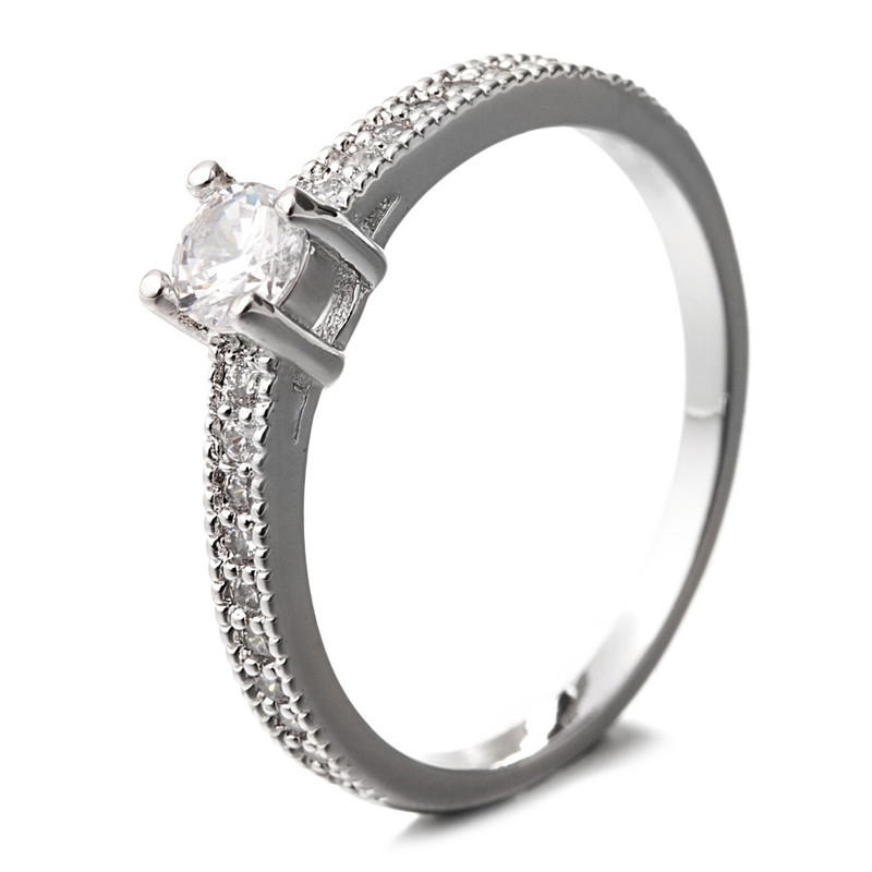 Bague Plaqué Rhodium et Cubic Zirconia Blanc