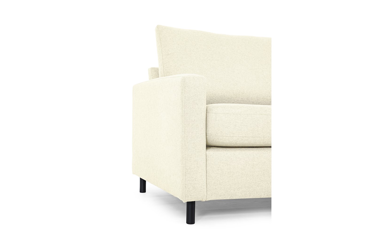 Tempo hjørnesofa Oppsett 11R 3-seter med åpen ende høyre. Tekstil Herbi 50 Beige med sorte ben