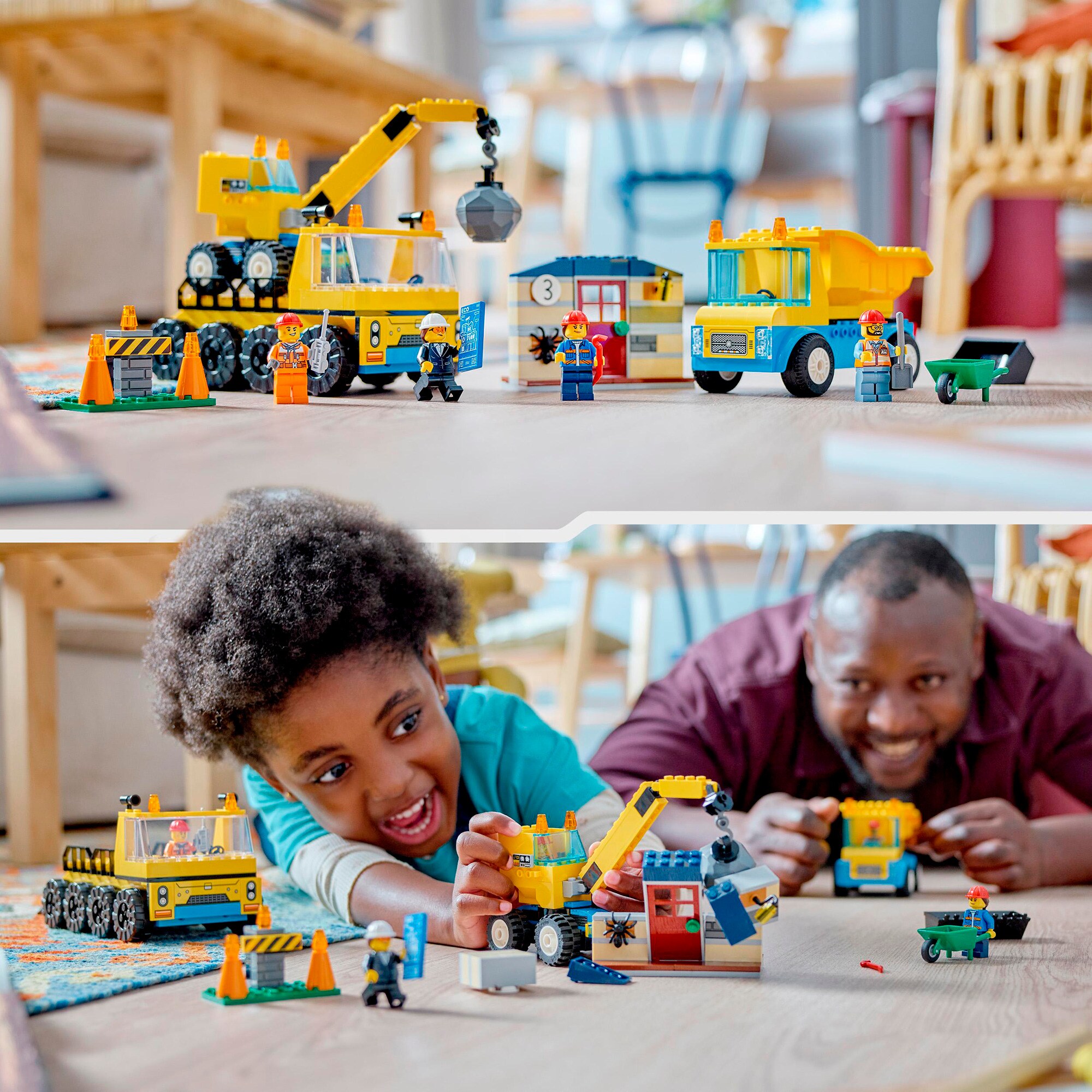 LEGO Konstruktionsspielzeug City Baufahrzeuge und Kran mit Abrissbirne