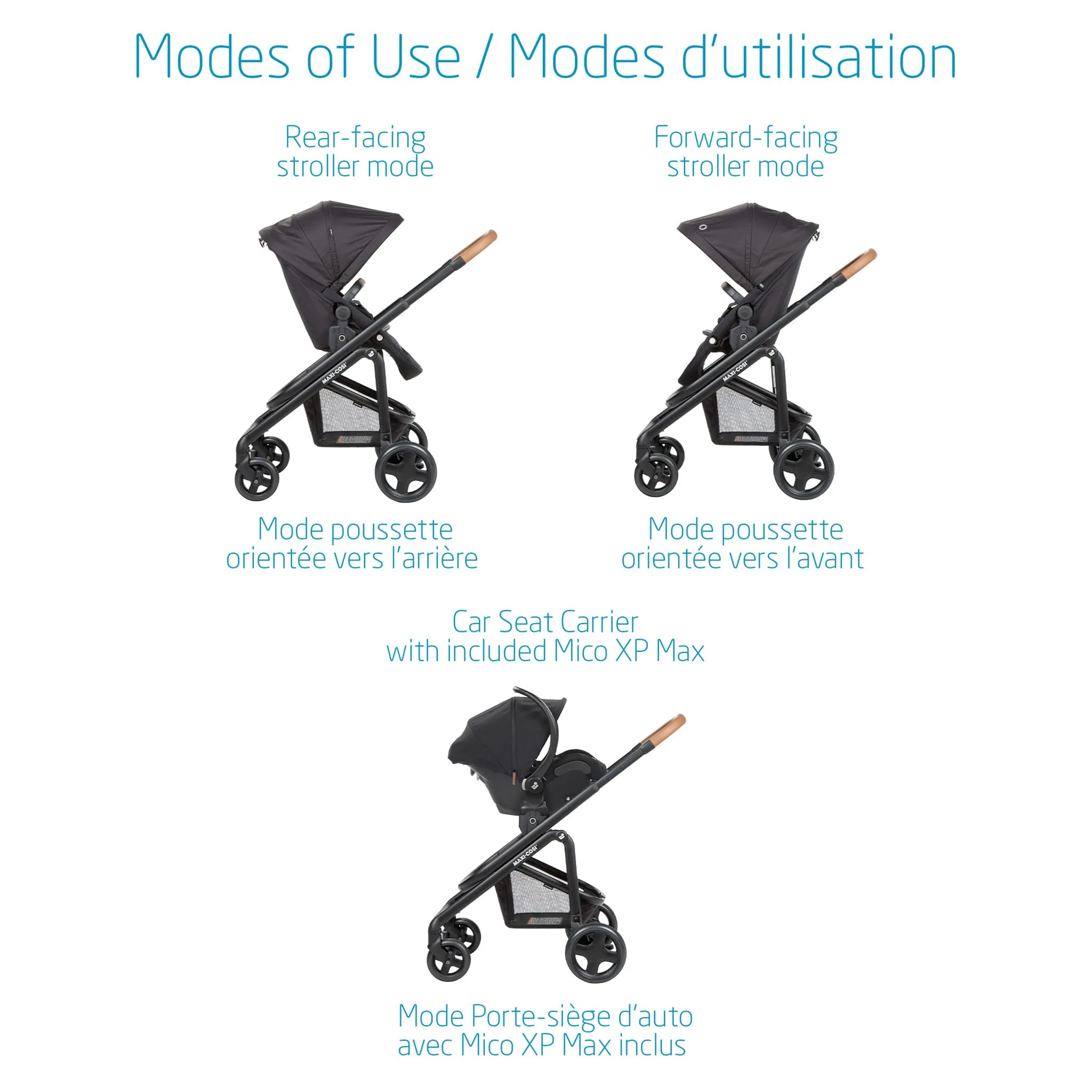 Maxi-cosi Système Voyage Lila CP Mico XP Max - Noir