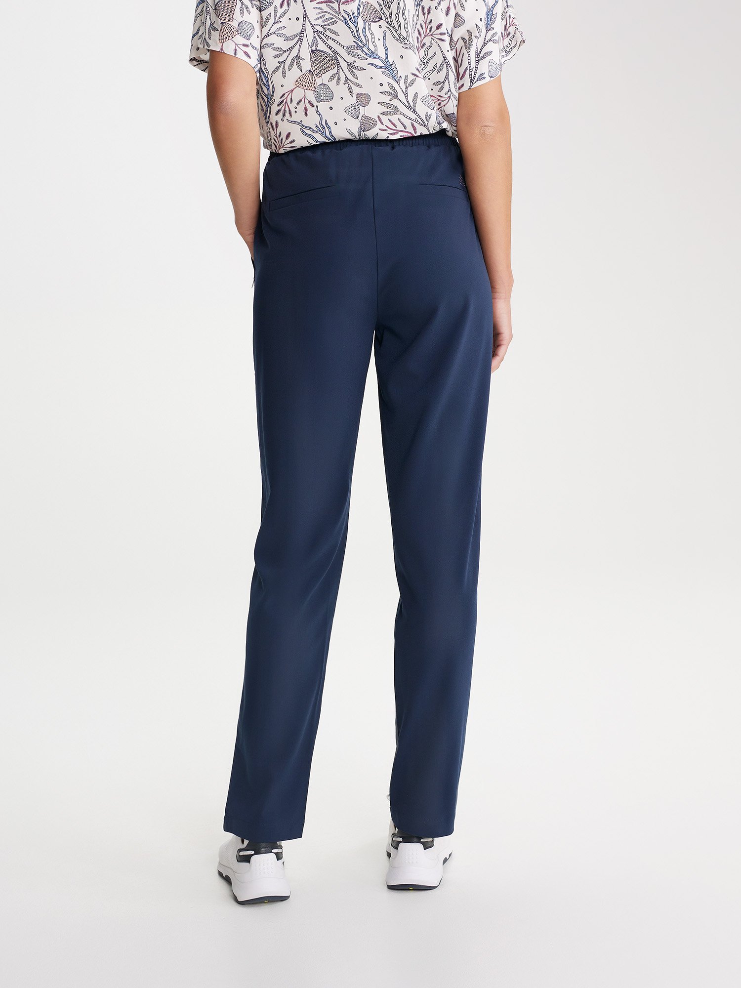 Pantalon Femme Stretch ceinture Elastiquée Marine