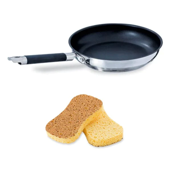 Set poêle anti-adhérente Rapid Cook 28 cm et 2 éponges végétales Matho