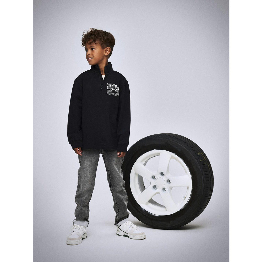 Køb Name It Black Nkmkimba Ls Nreg Half Zip Sweat Unb