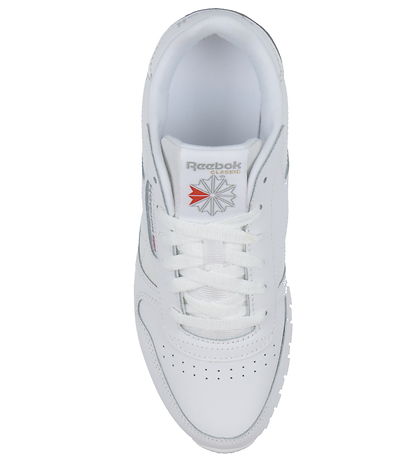 Reebok Sko - CL LTHR - Running - Hvid/Gr?