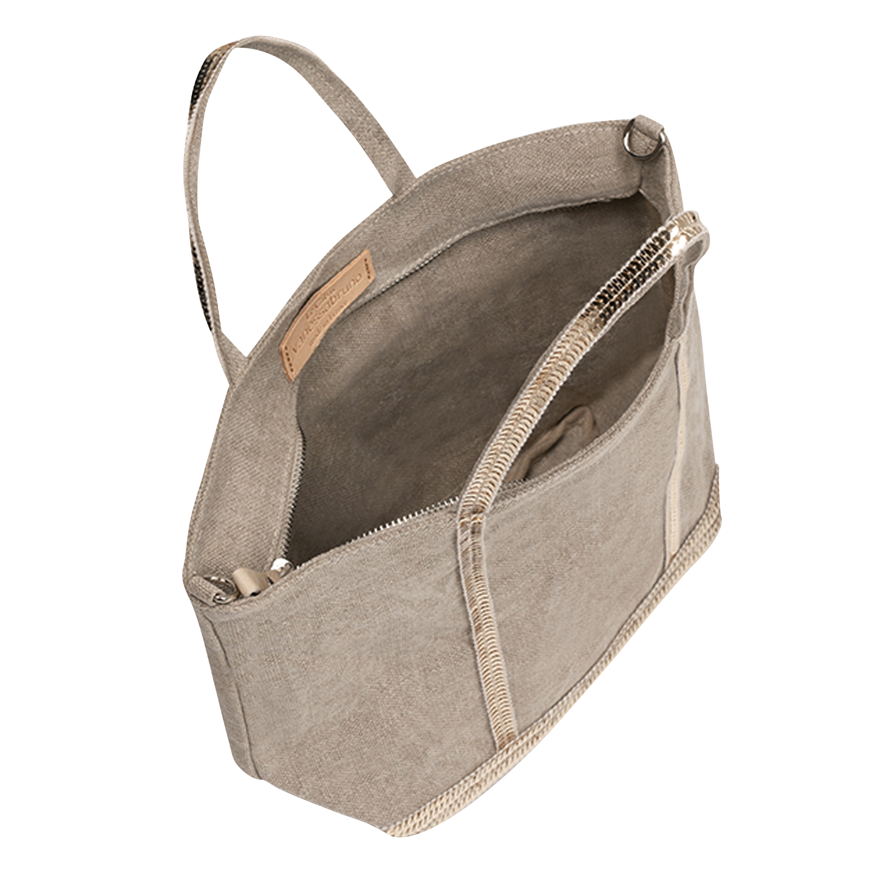 Sac cabas S à sequins en lin| Beige