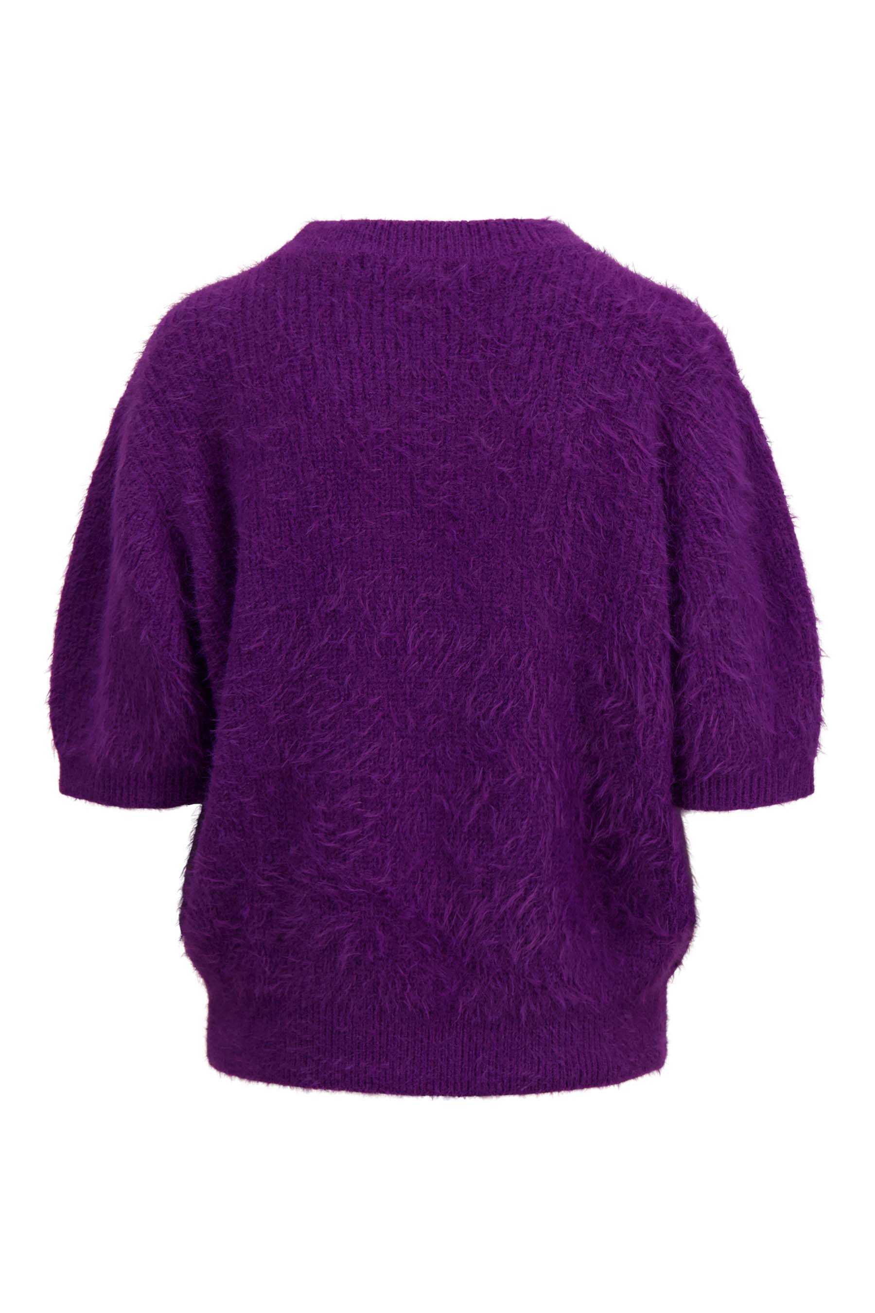 fluffy trui met ronde hals