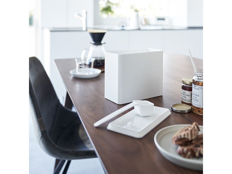 Yamazaki Vorratsdose Tower 1.6 l, Weiss Luftdichte Kaffeedose