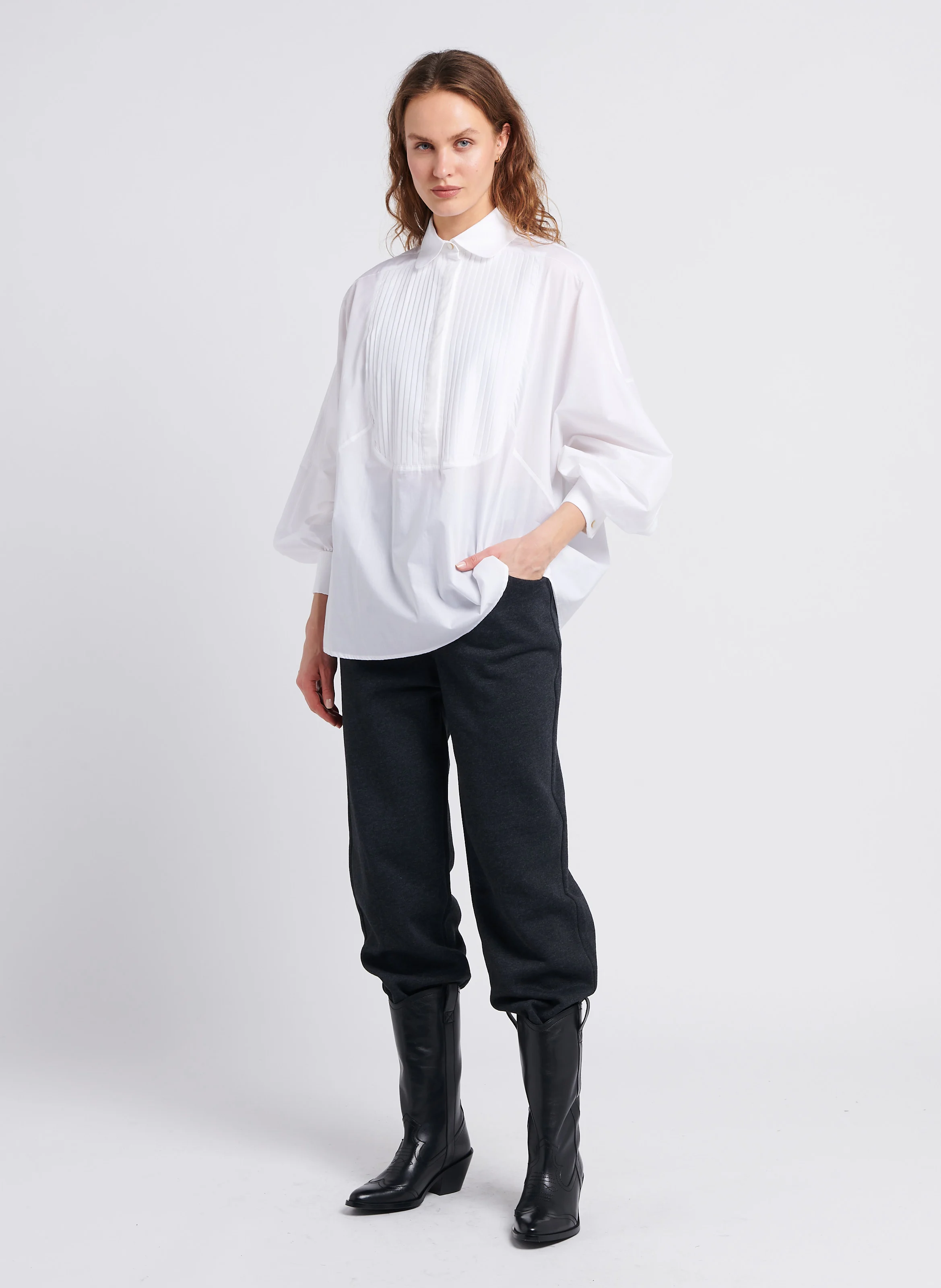 GATSBY - Chemise col classique droite en coton | Blanc