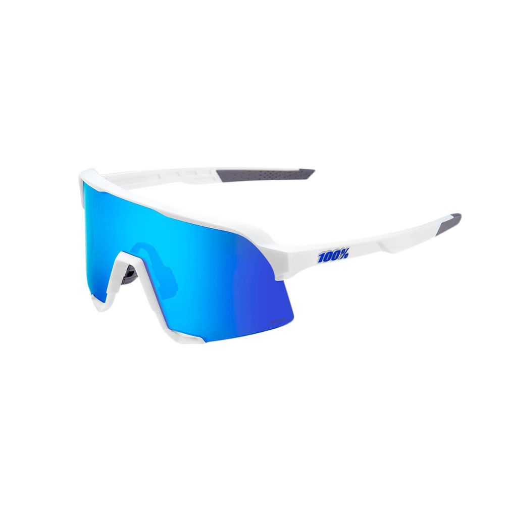 100 percent S3 - Lunettes de soleil matte white/hiper blue multilayer mirrors