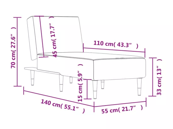 Chaise longue noir velours