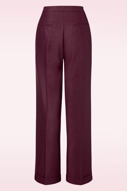 Glamour Bunny Business Babe Dakota pantalon in donkerrood
