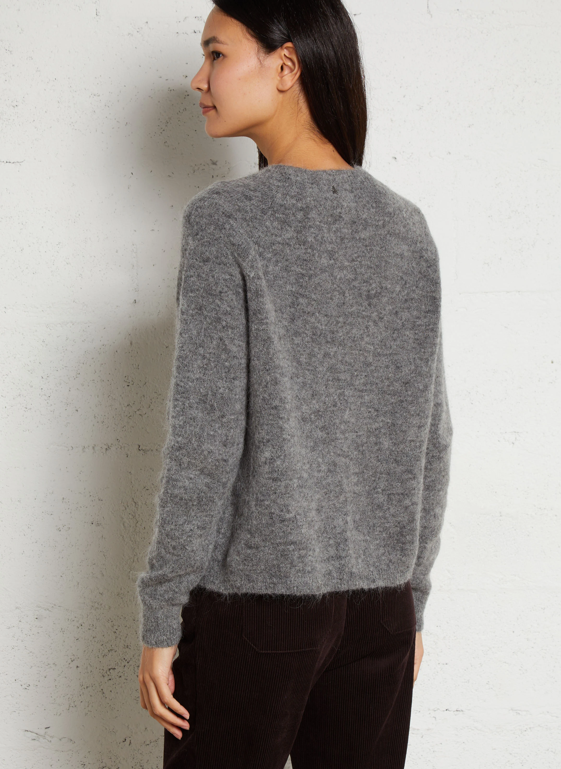 GABY - Gilet col rond | Gris