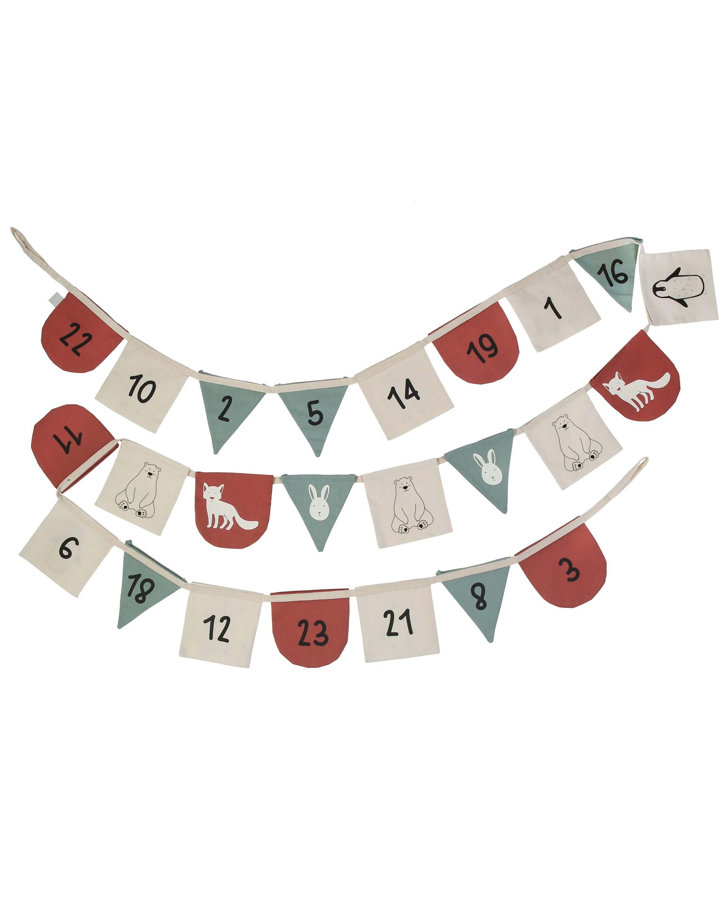 Adventskalender WENDE-WIMPELKETTE (3,2m) befüllbar
