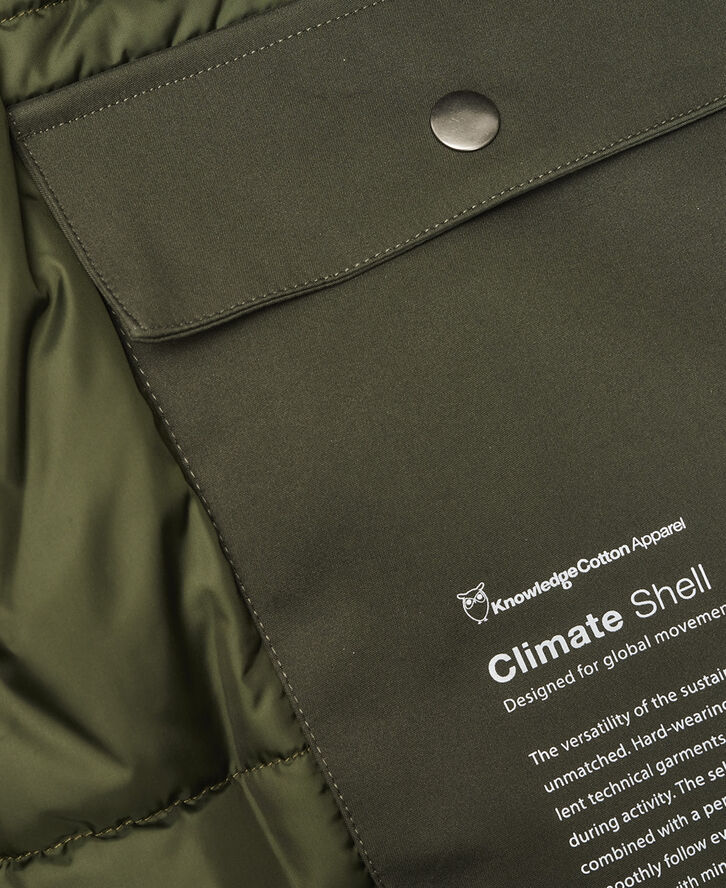 Knowledge Cotton Apparel Climate shell jacket - GRS/Vegan Grøn