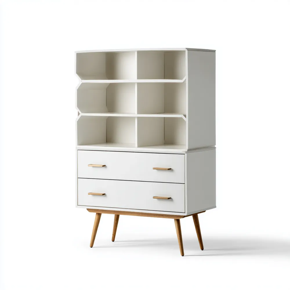 Dekoschrank Holz 80x40x120 cm - Weiß - Skandinavisches Design