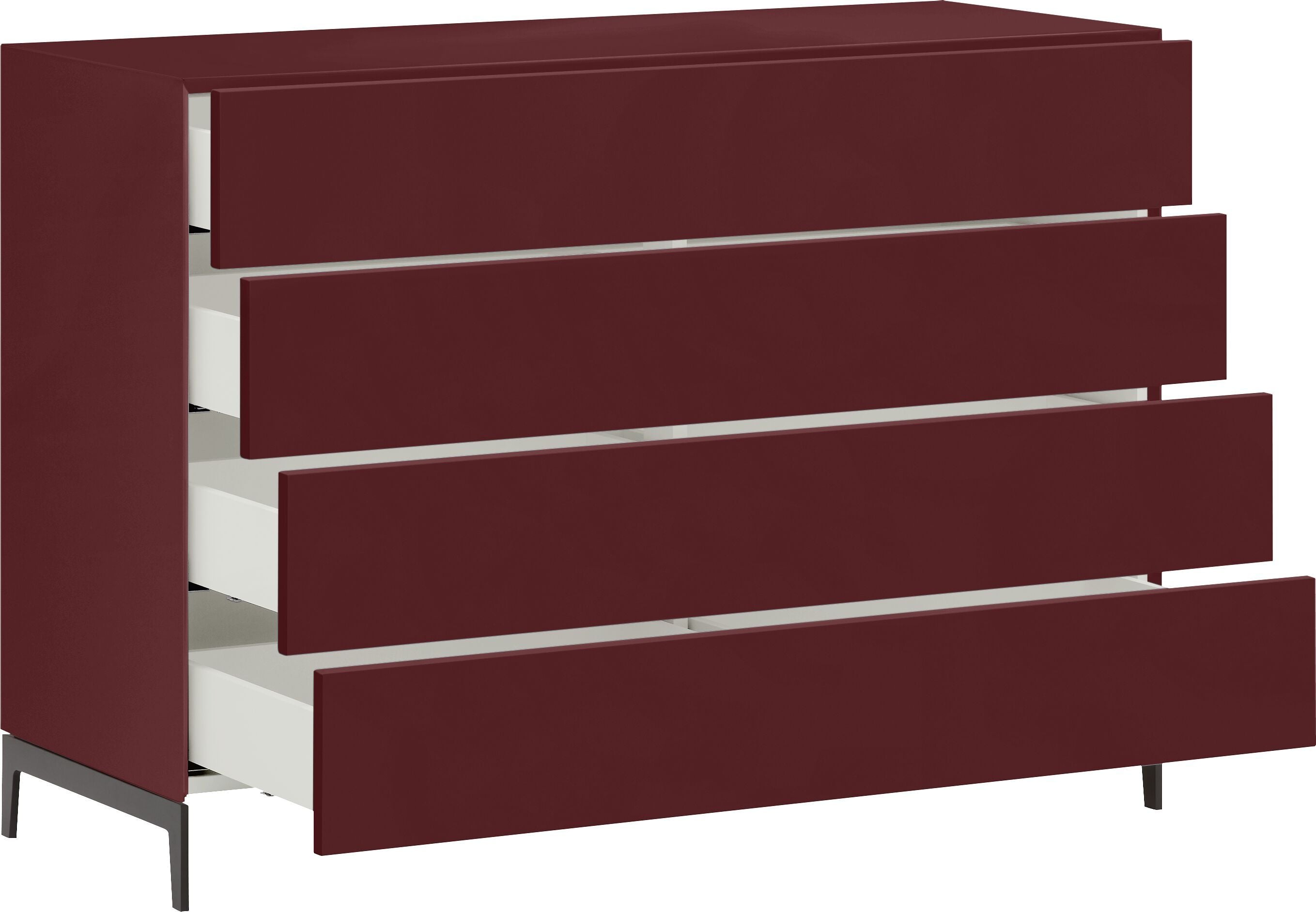 LUX Kommode - Dunkelrot / B: 120.0 cm x T: 46.0 cm x H: 86.5 cm