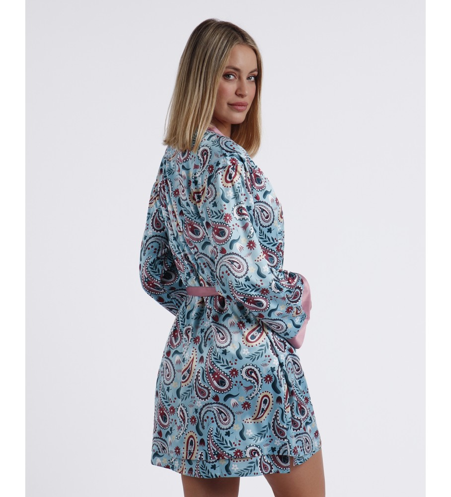 Robe de noiva azul com estampa paisley da Admas Water
