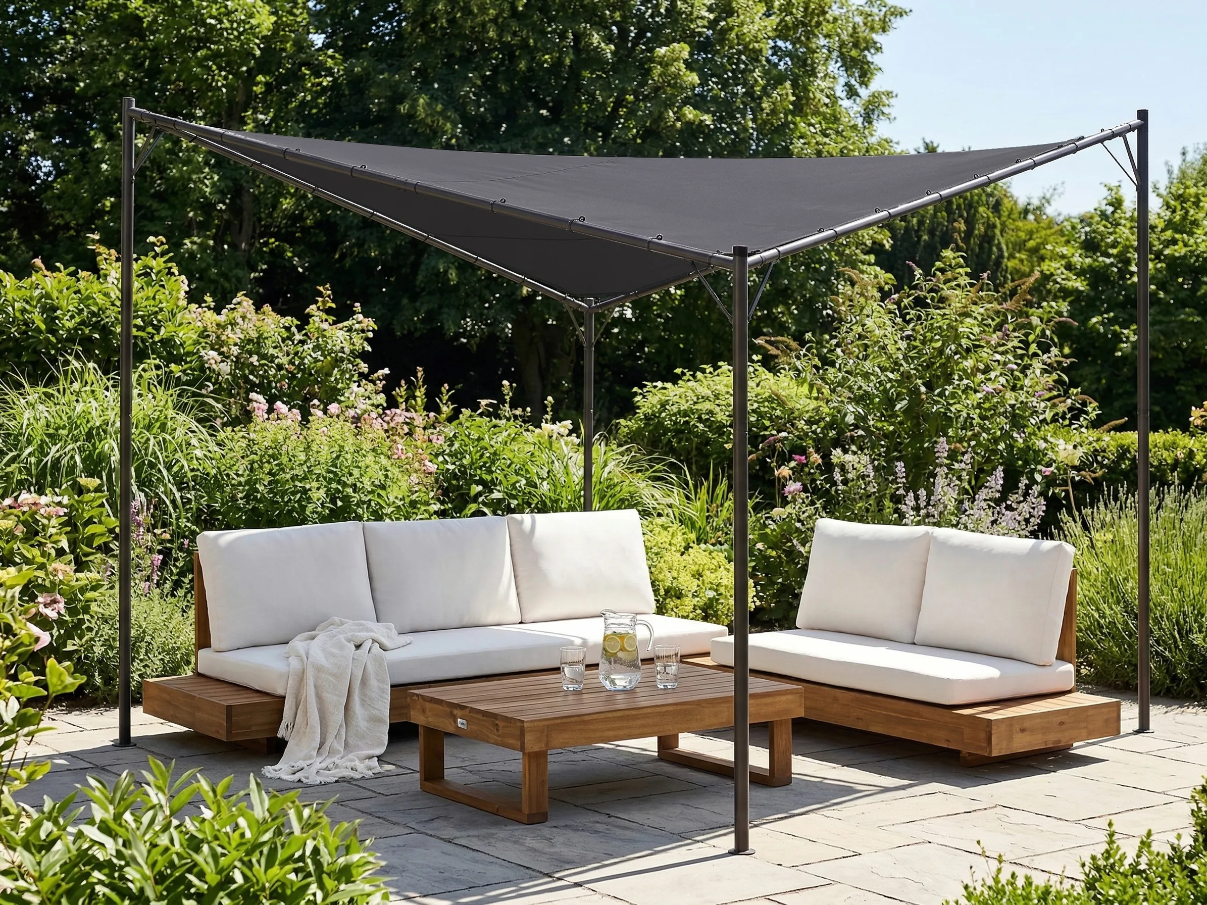 Paviljoen AVENTINE Metaal 300 cm 300 cm Donkergrijs