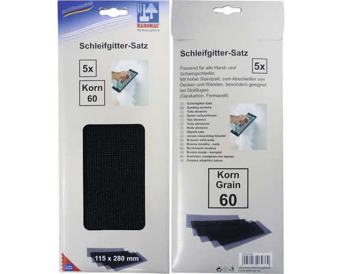 Schuurrooster 280x115 mm, korrel 60, verpakking van 5