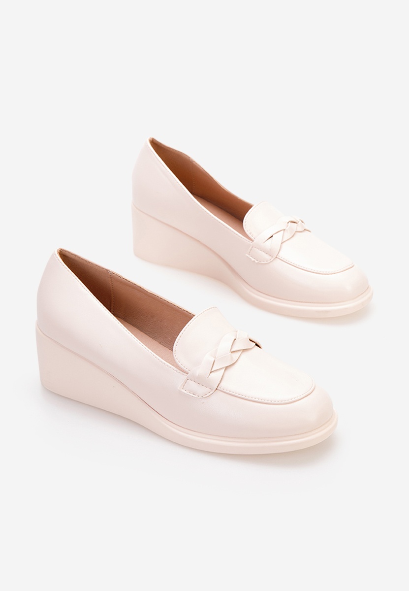Mocassins femme à plateforme beige Cala