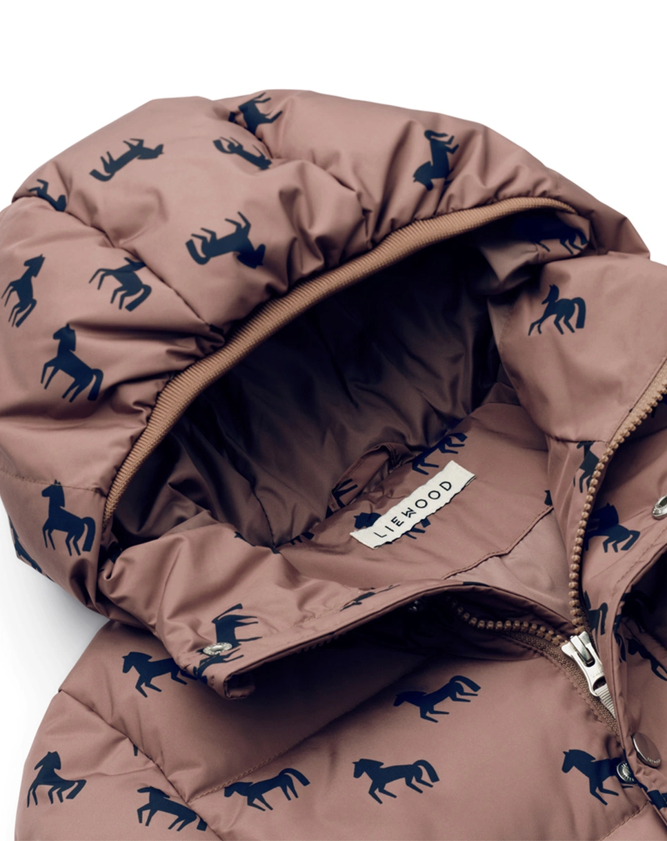 Daunen-Steppjacke PALLE - HORSES in dark rosetta