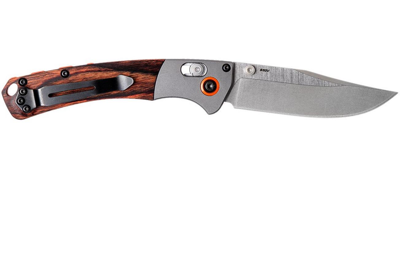 Benchmade Mini Crooked River 15085-2 jachtmes, hout