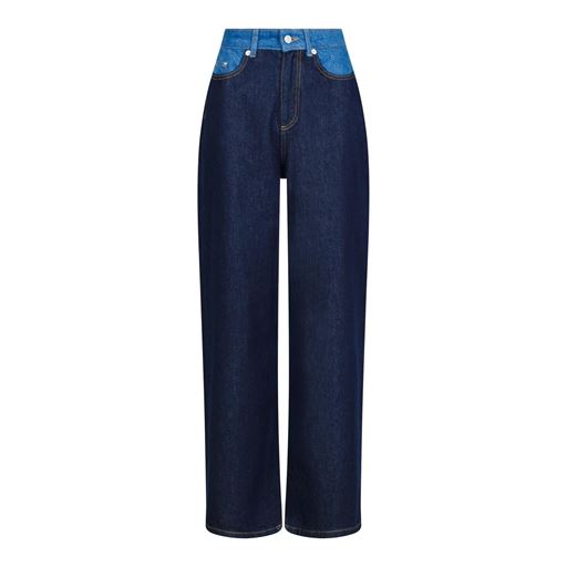 Neo Noir Duran Contrast Denimbukser, Dark Blue, 40