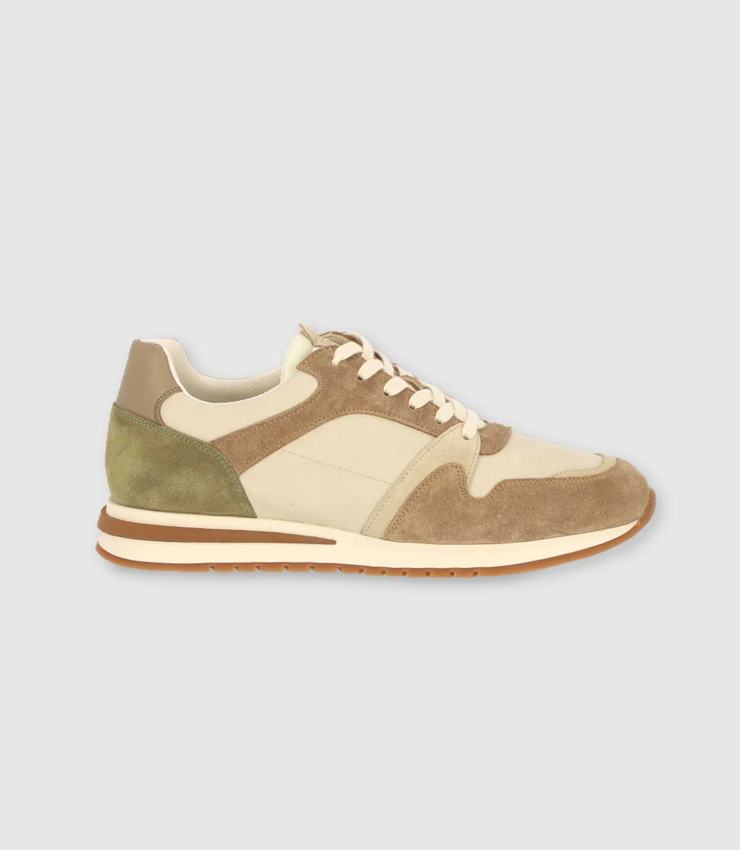 Sneakers beige et kaki
