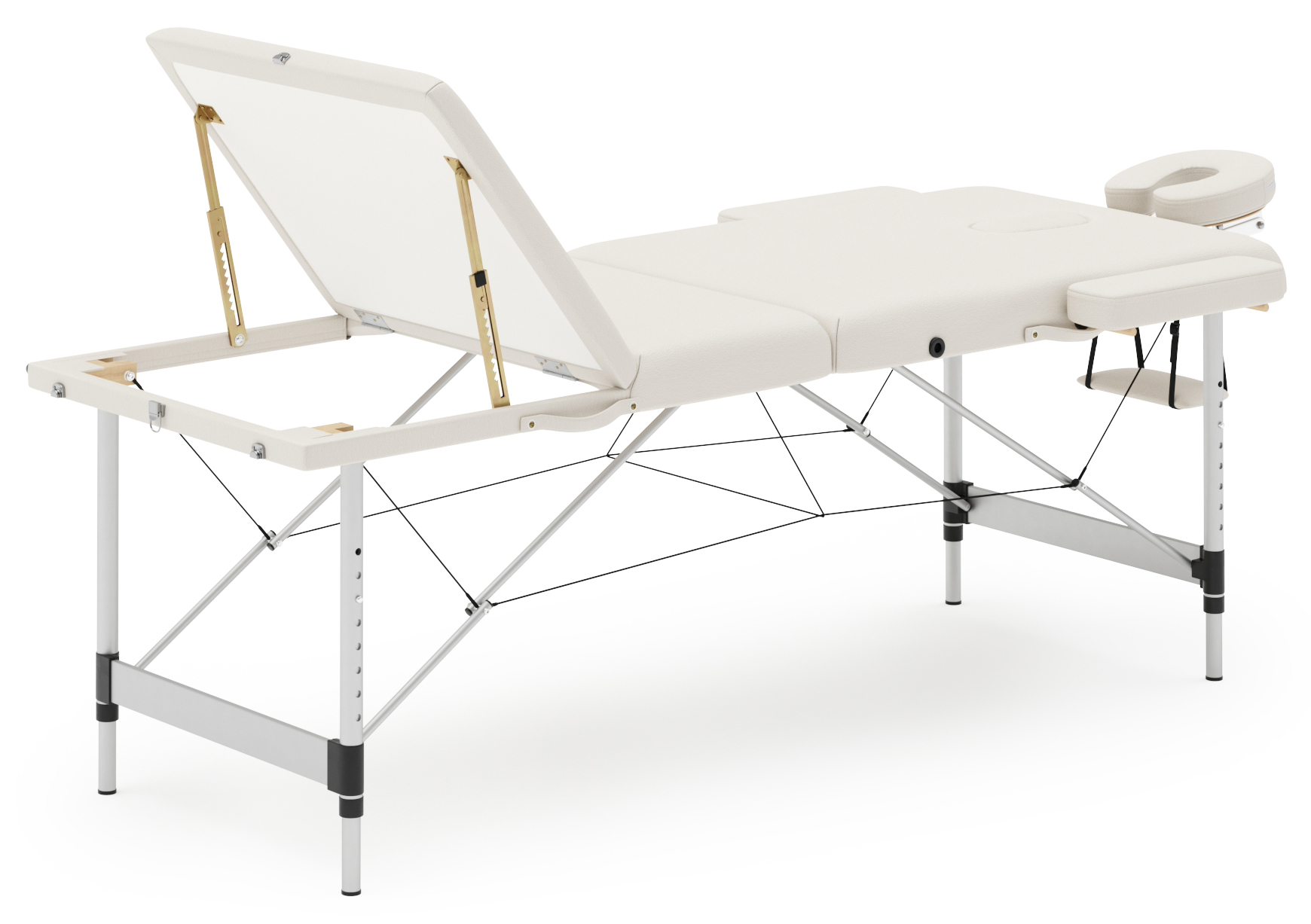 Massageliege 3-Zonen Alu weiss