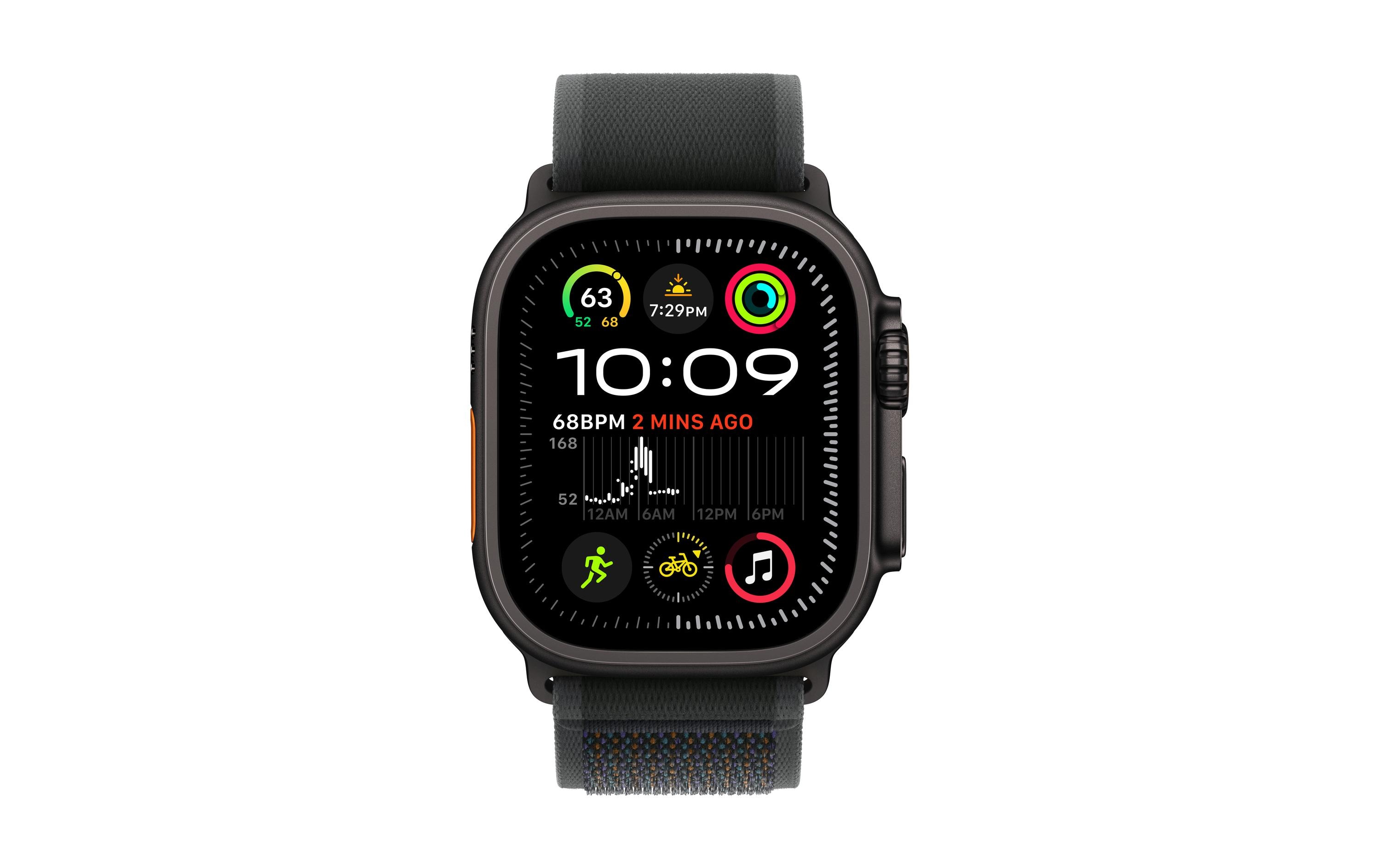 Trail Loop 49 mm Schwarz/Grau S/MDünnes Armband zu Apple Watch Ultra