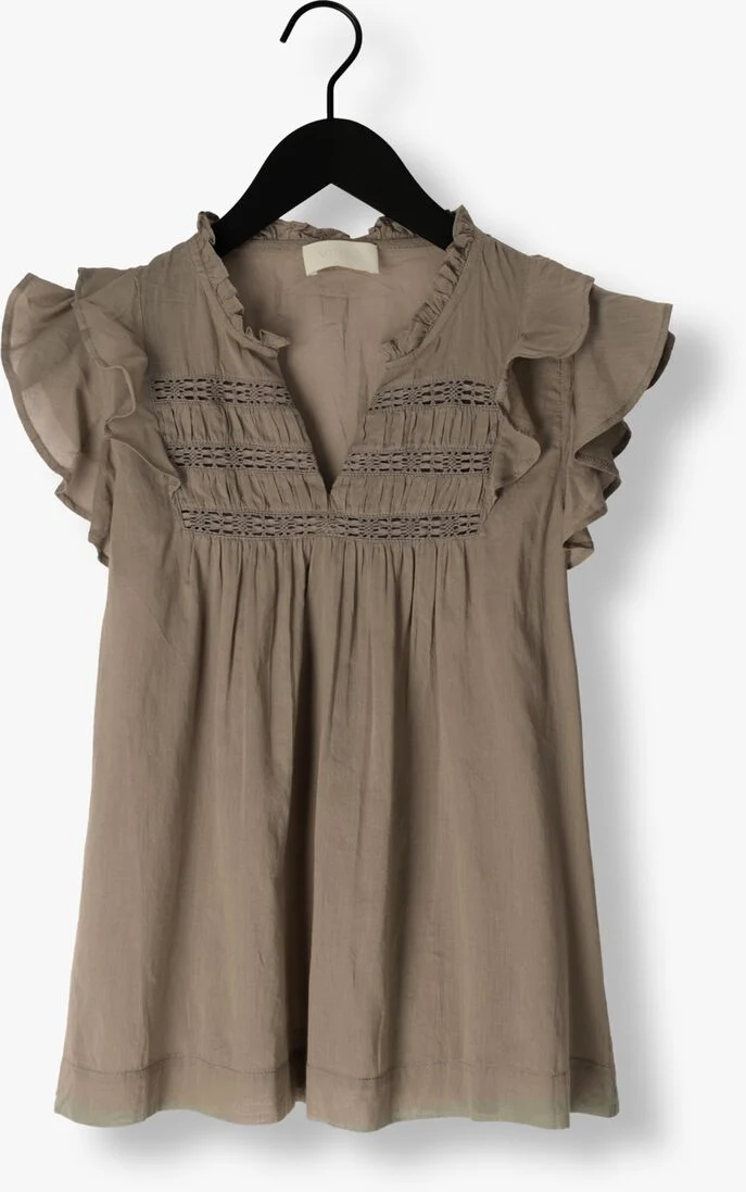 NOTRE-V taupe notre-v top voile top short sleeves