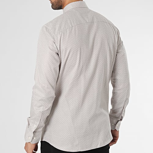 Chemise Manches Longues Scandic Print Beige