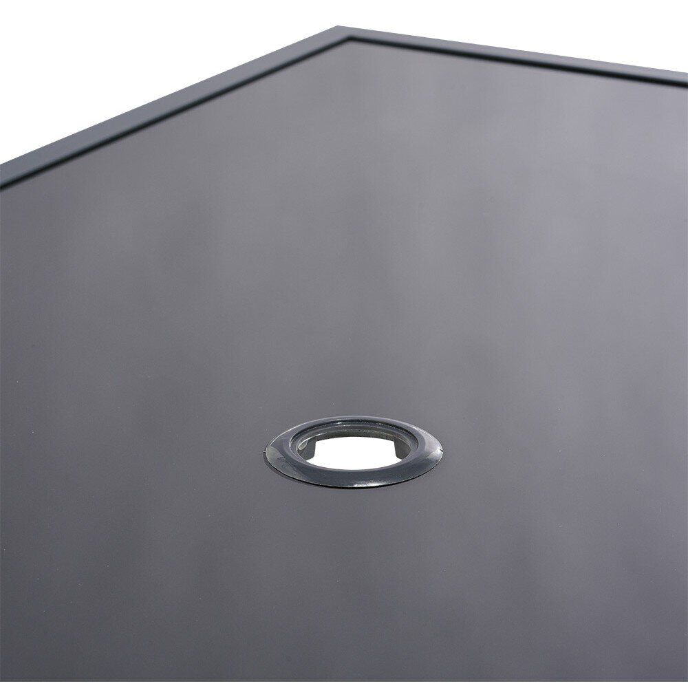 Table de jardin London rectangle pliante 4 personnes gris anthracite