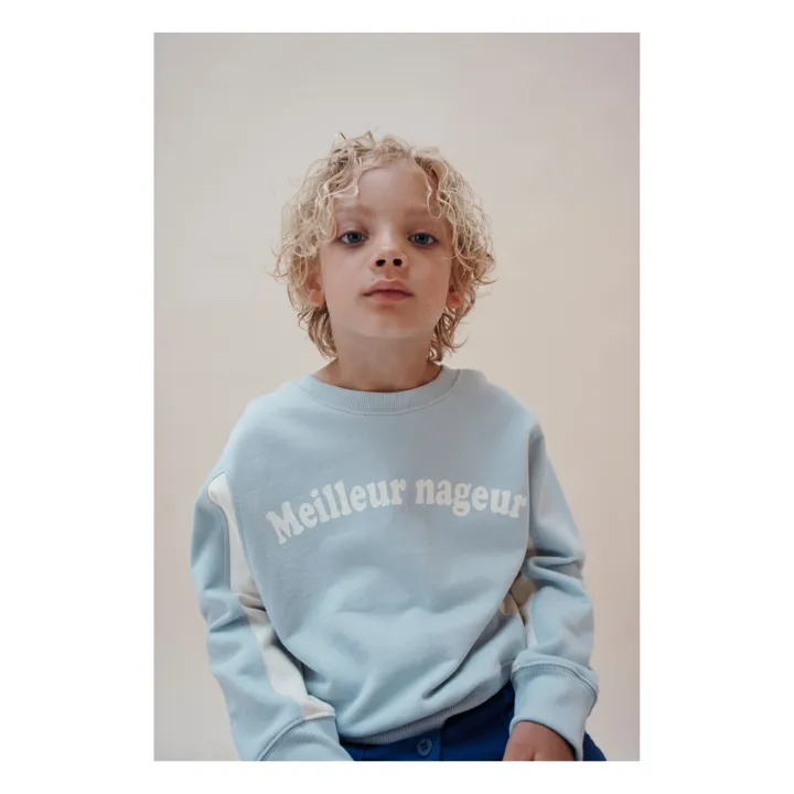 Emile et Ida Sweat Meilleur Nageur | Bleu ciel